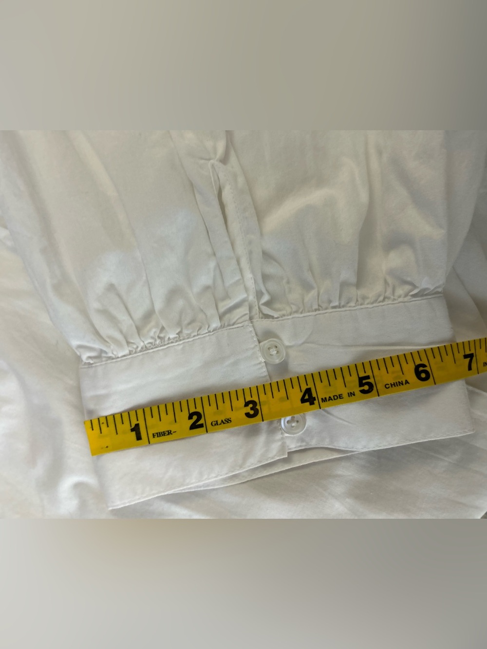 Maeve Anthropologie Poplin Puff Sleeve Button Down 100% Cotton White Shirt - Picture 14 of 15